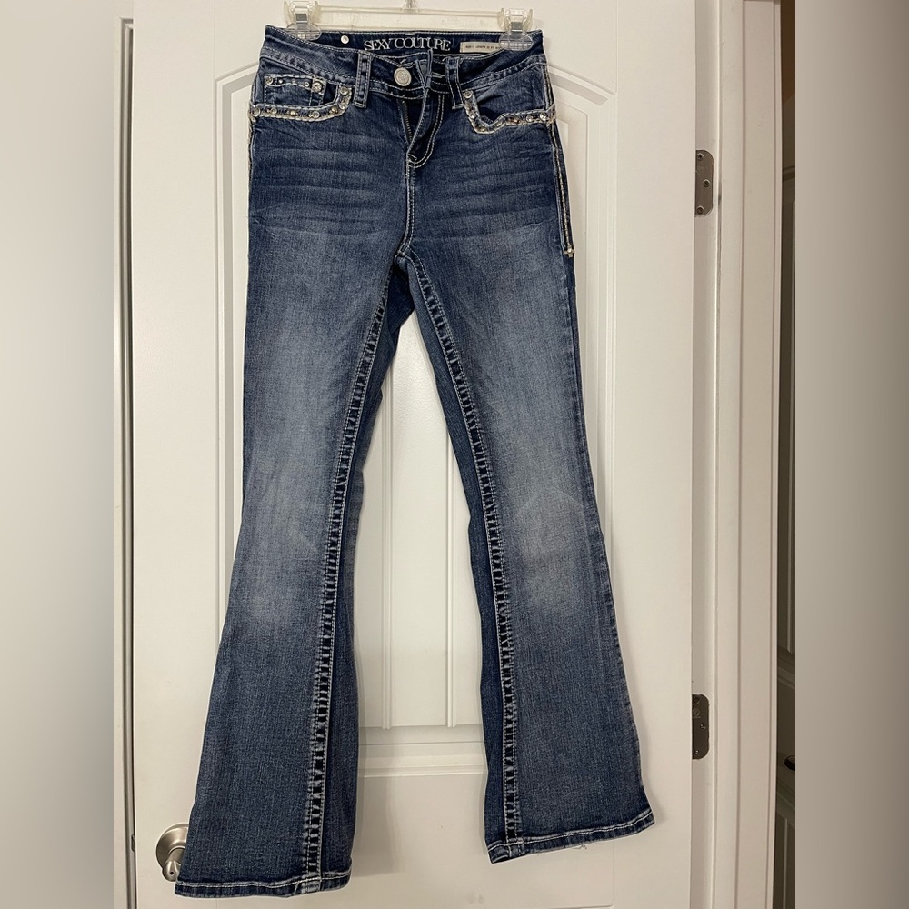 Sexy Couture Embellished Women's Blue Jeans size 1